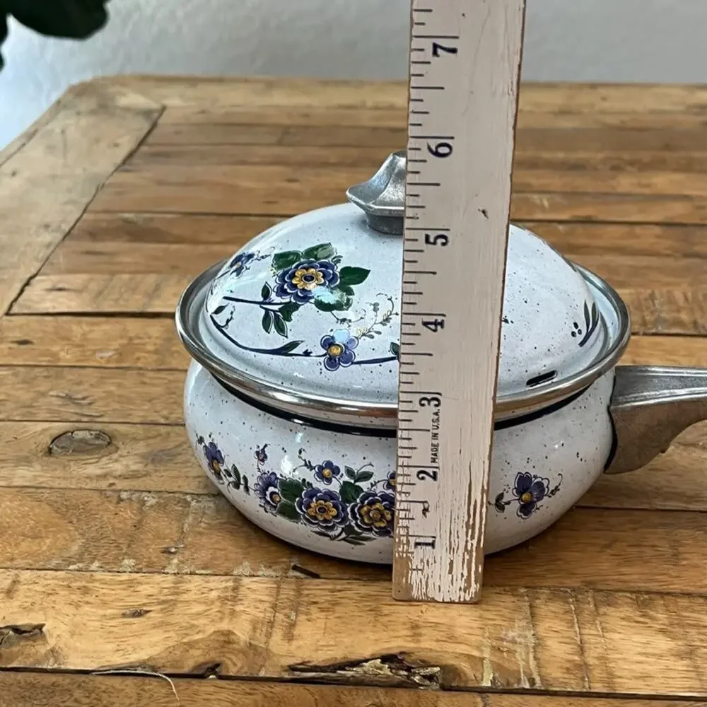Vintage Asta Germany Enamel Cookware Saucepan t 6.5